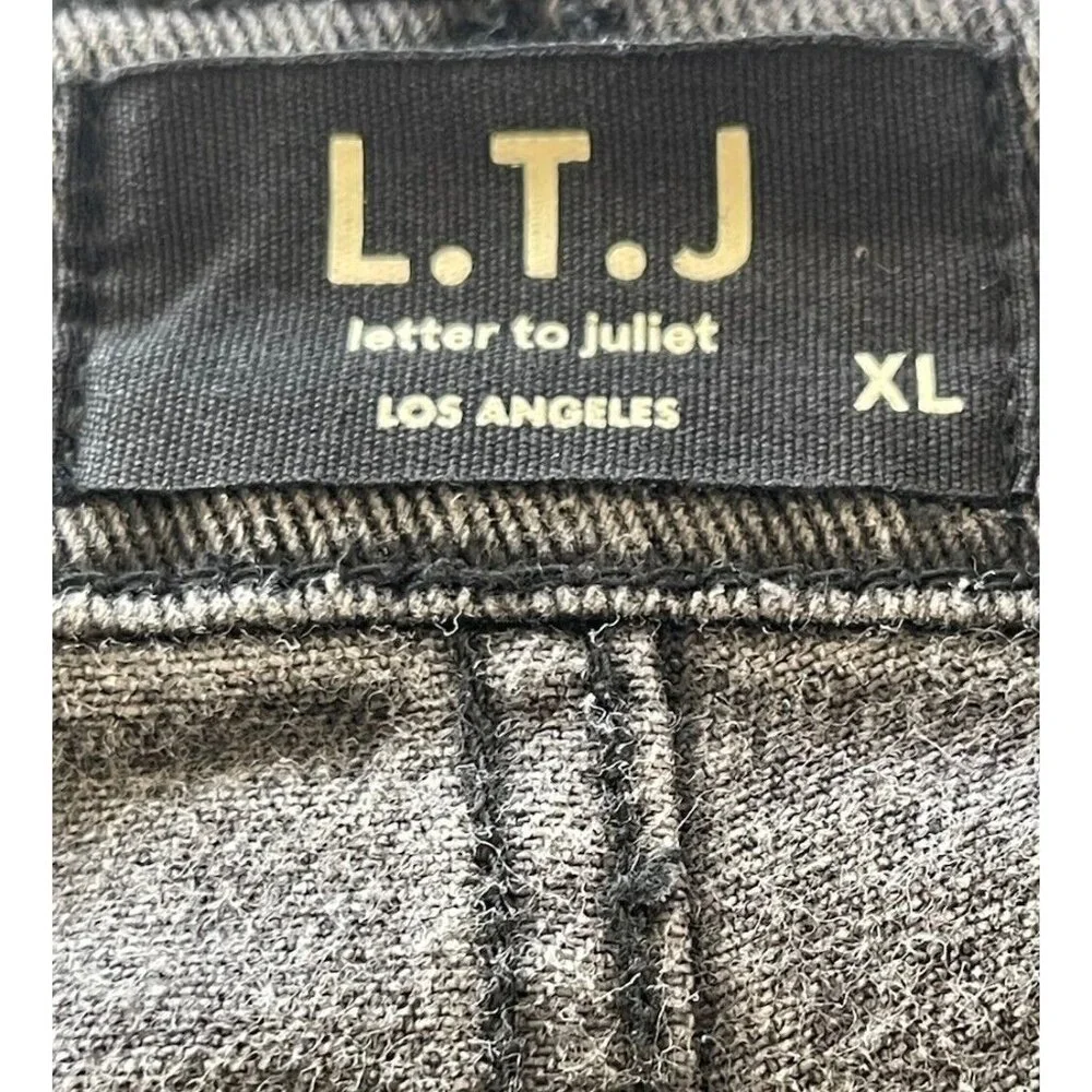 Letter to Juliet Shorts Womens Size XL Extra Large Charcoal‎ Distressed Denim
